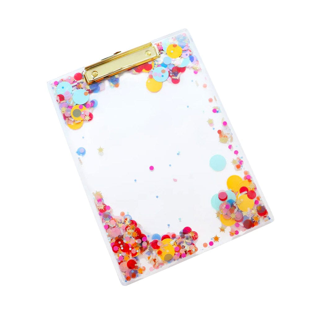 Rainbow Confetti Acrylic Clipboard