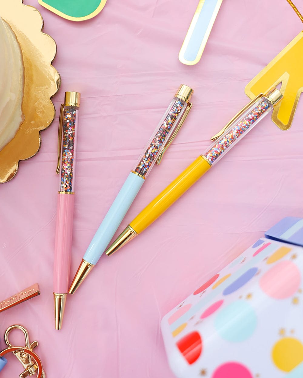 Confetti-Filled Ballpoint Pen Set (3 count)