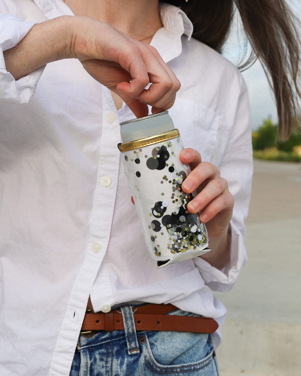 Spirit Squad Confetti Skinny Can Drink Sleeve