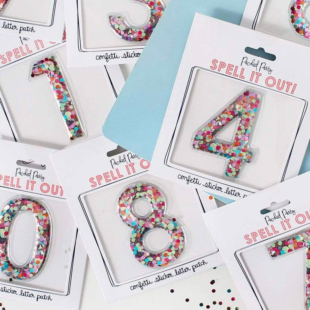 Confetti Number Stickers - Adhesive Patches