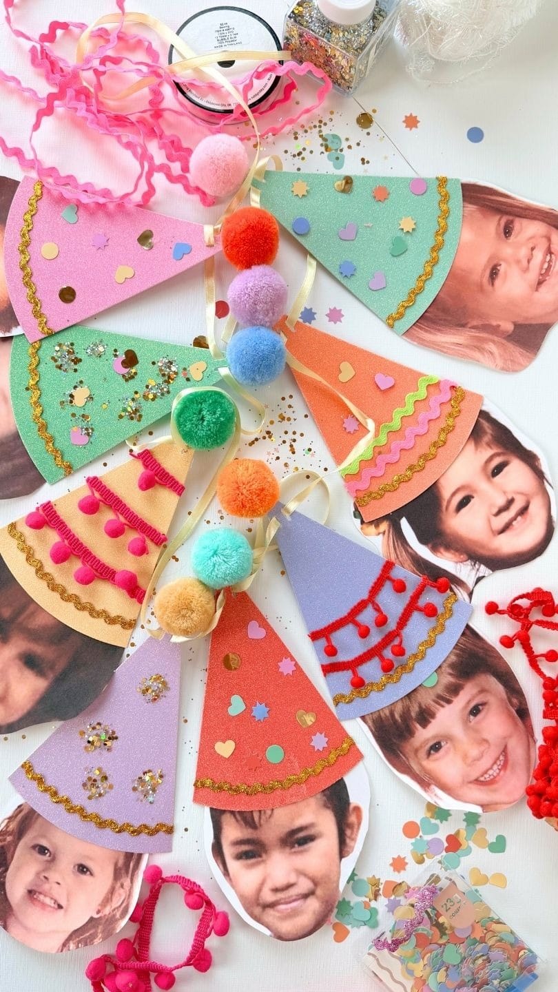 Pom Pom Party Hats Reusable Party Garland
