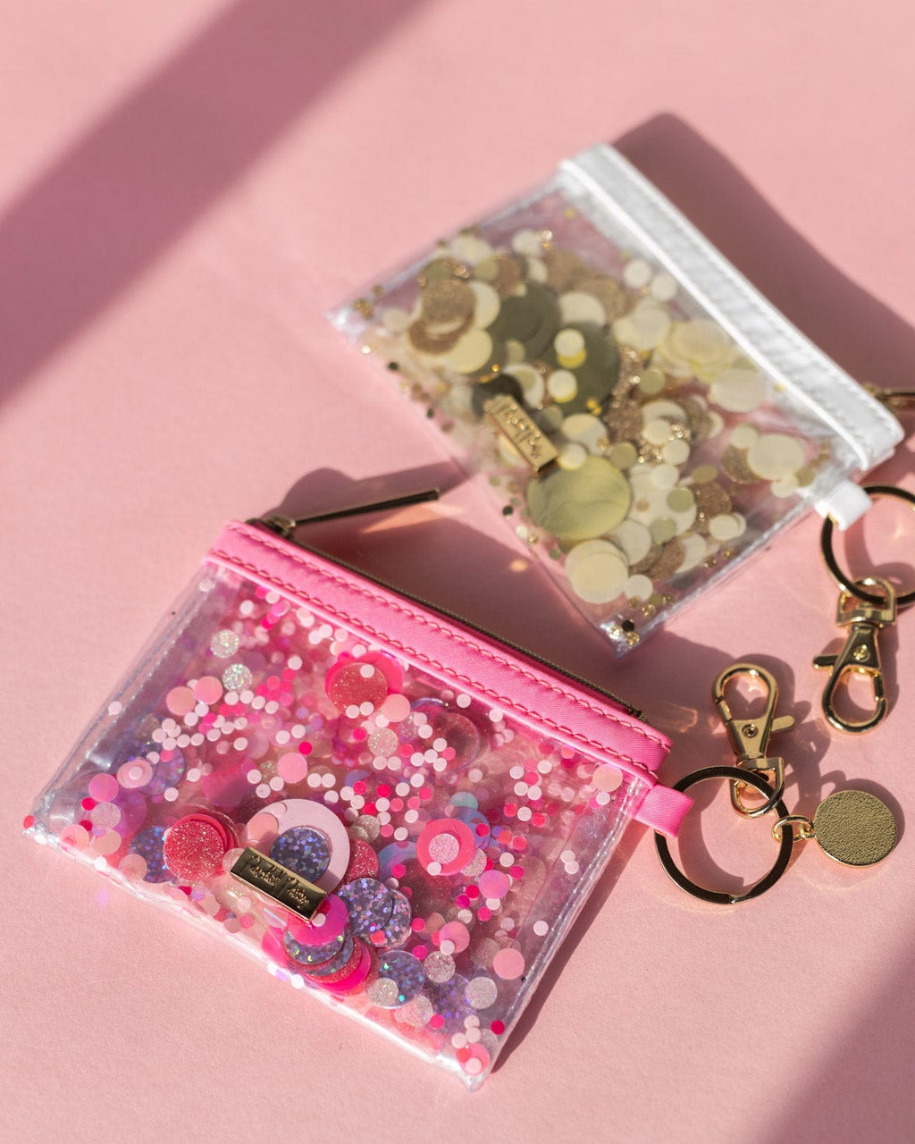 Pink Party Confetti Mini Wallet Keychain