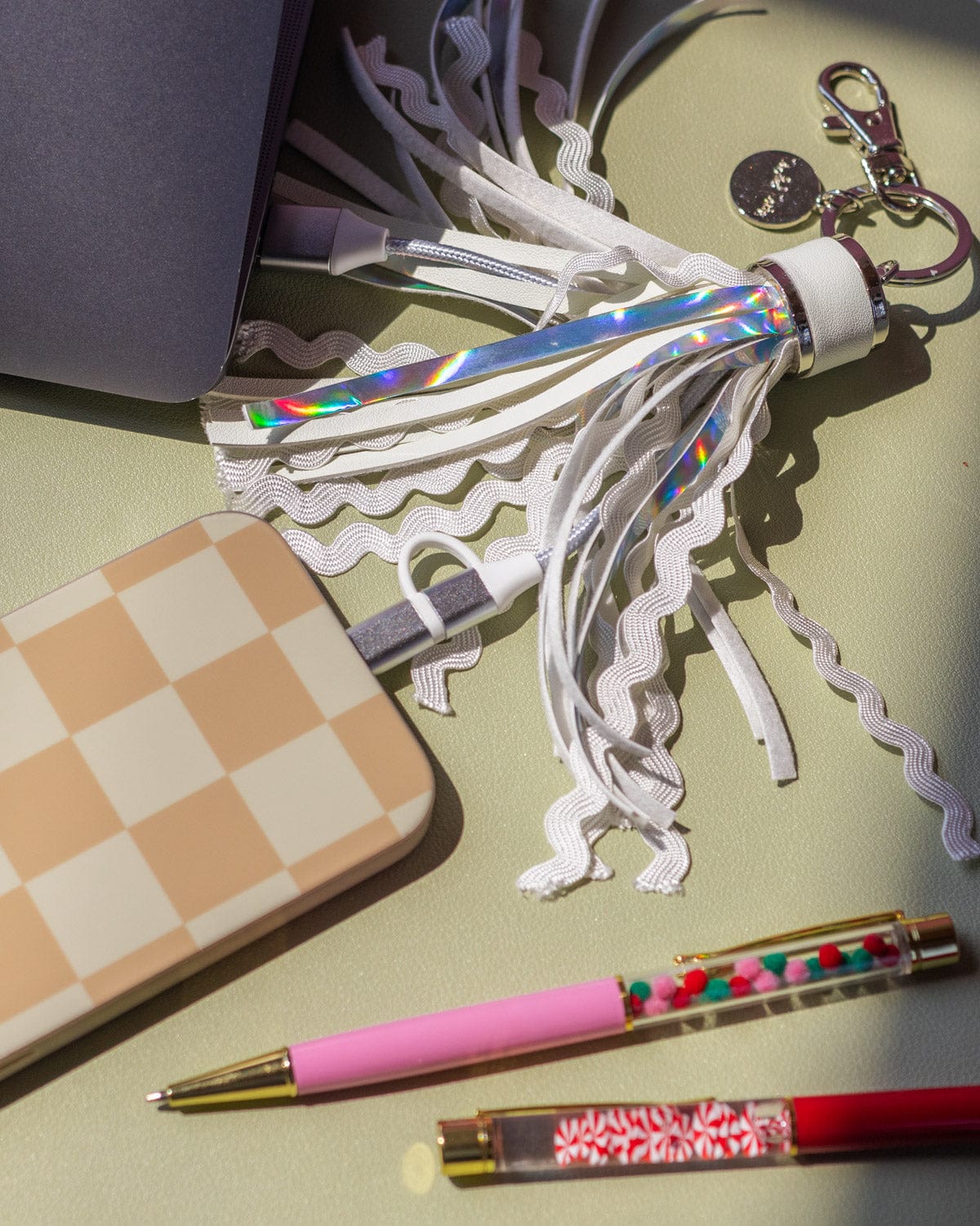 Portable Charging Tassel Keychain For iPhone or Android