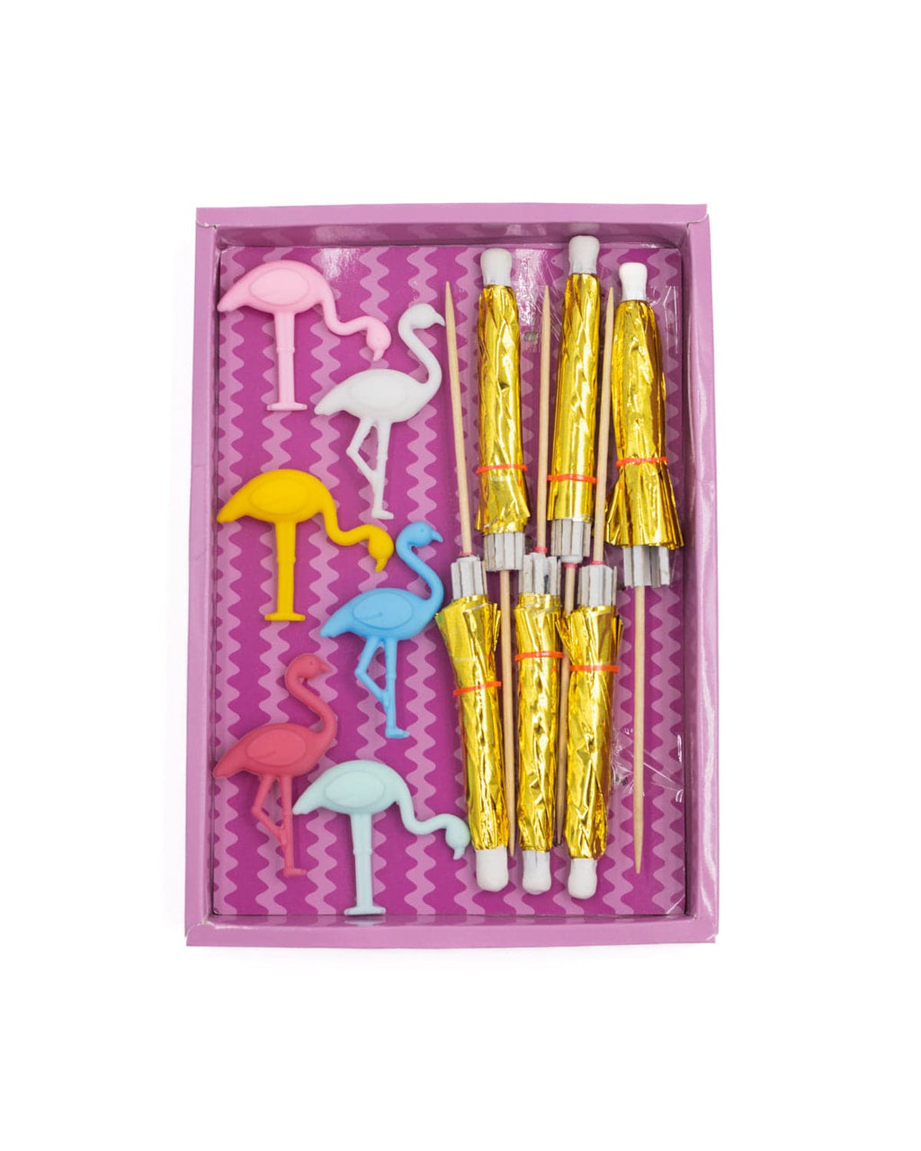 Flamingo Drink Charm & Umbrella Stirrers Set