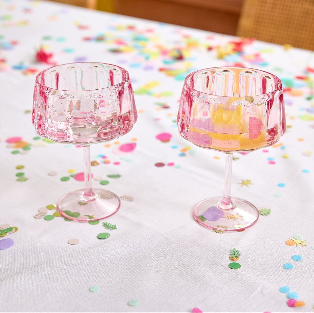 Pretty in Pink Reusable Coupe Glasses (set of 4)