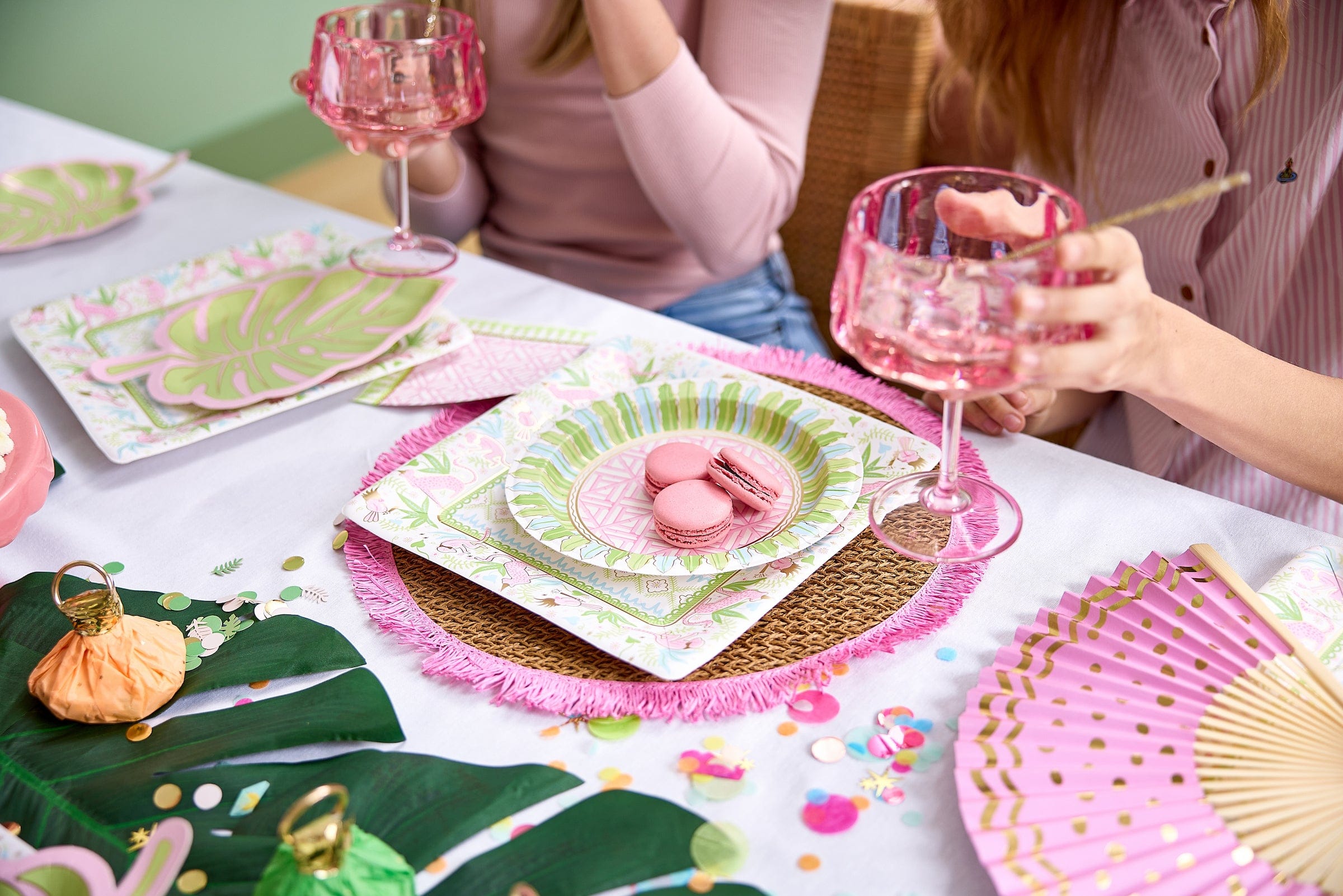 Palm Leaf Glitter Acrylic Drink Stirrers (4 ct)