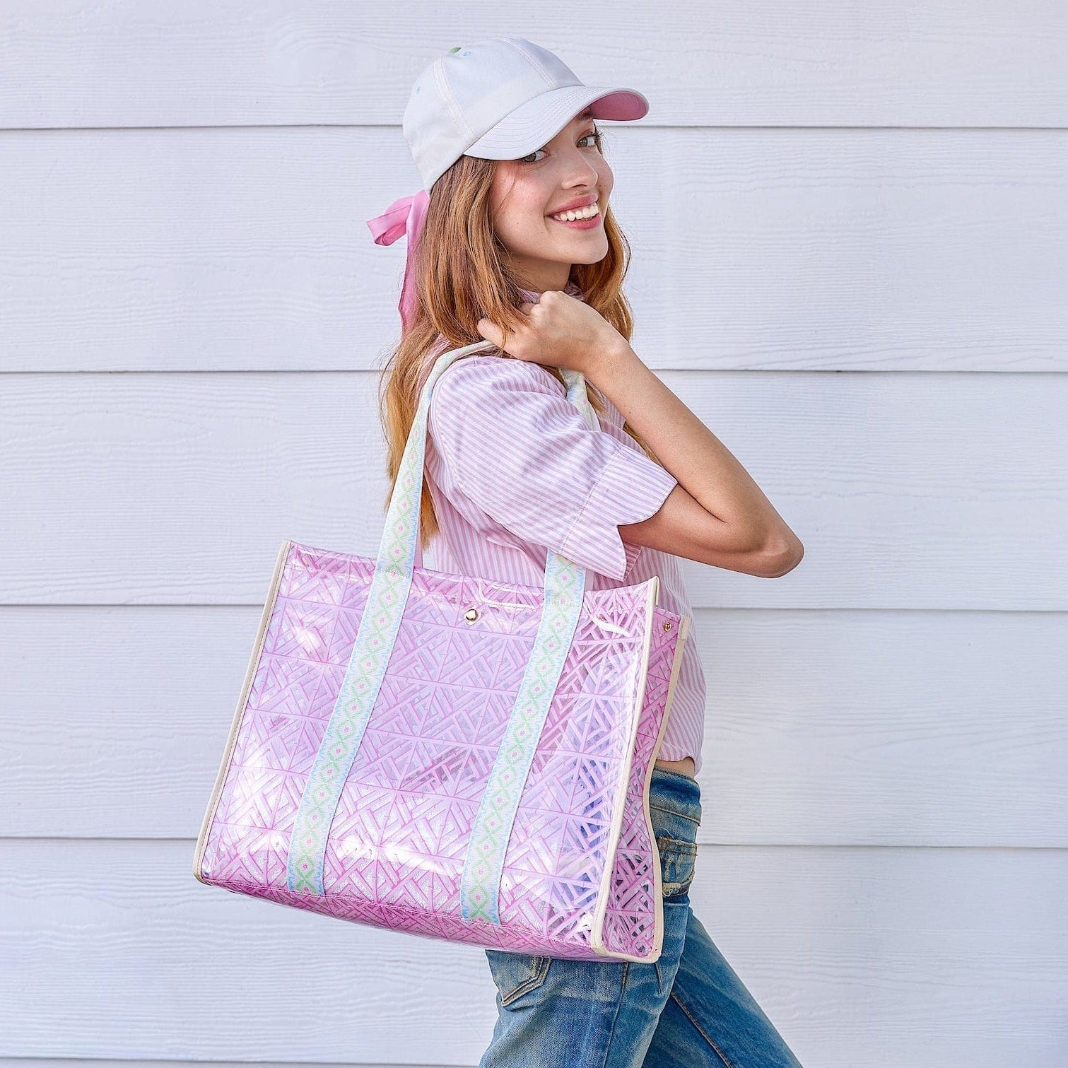 Big Bow Energy Hat (White & Pink)