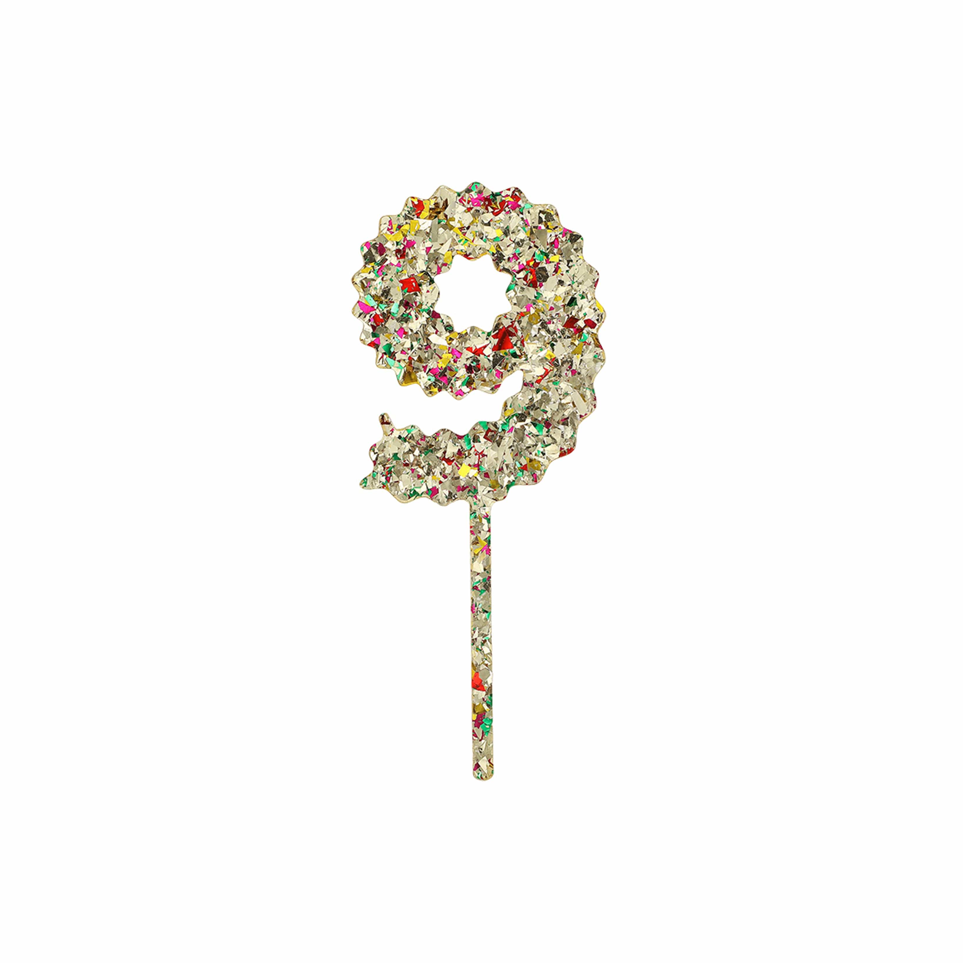 Gold Confetti Number Cake Toppers: 0-9