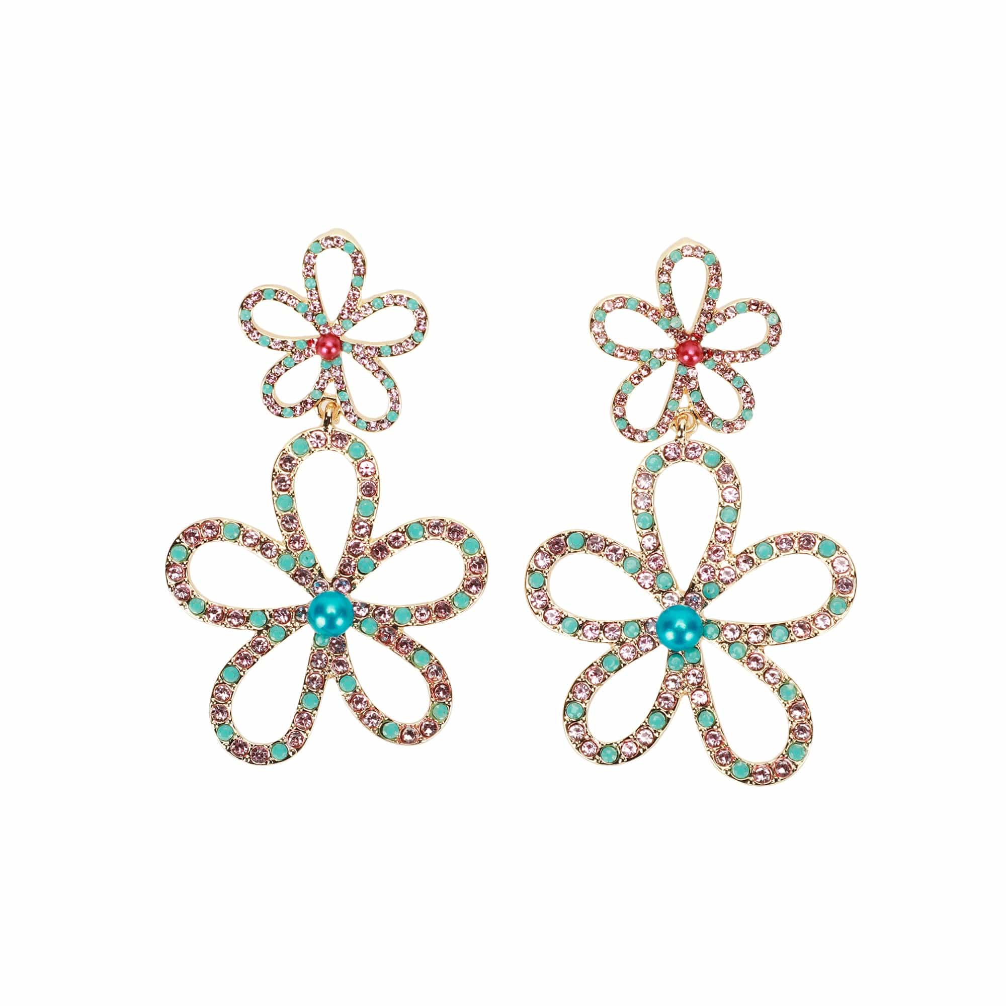 Flower Power Rhinestone Earrings