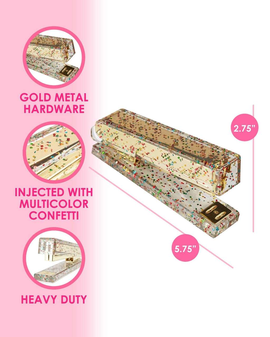 Confetti Injected Acrylic Stapler