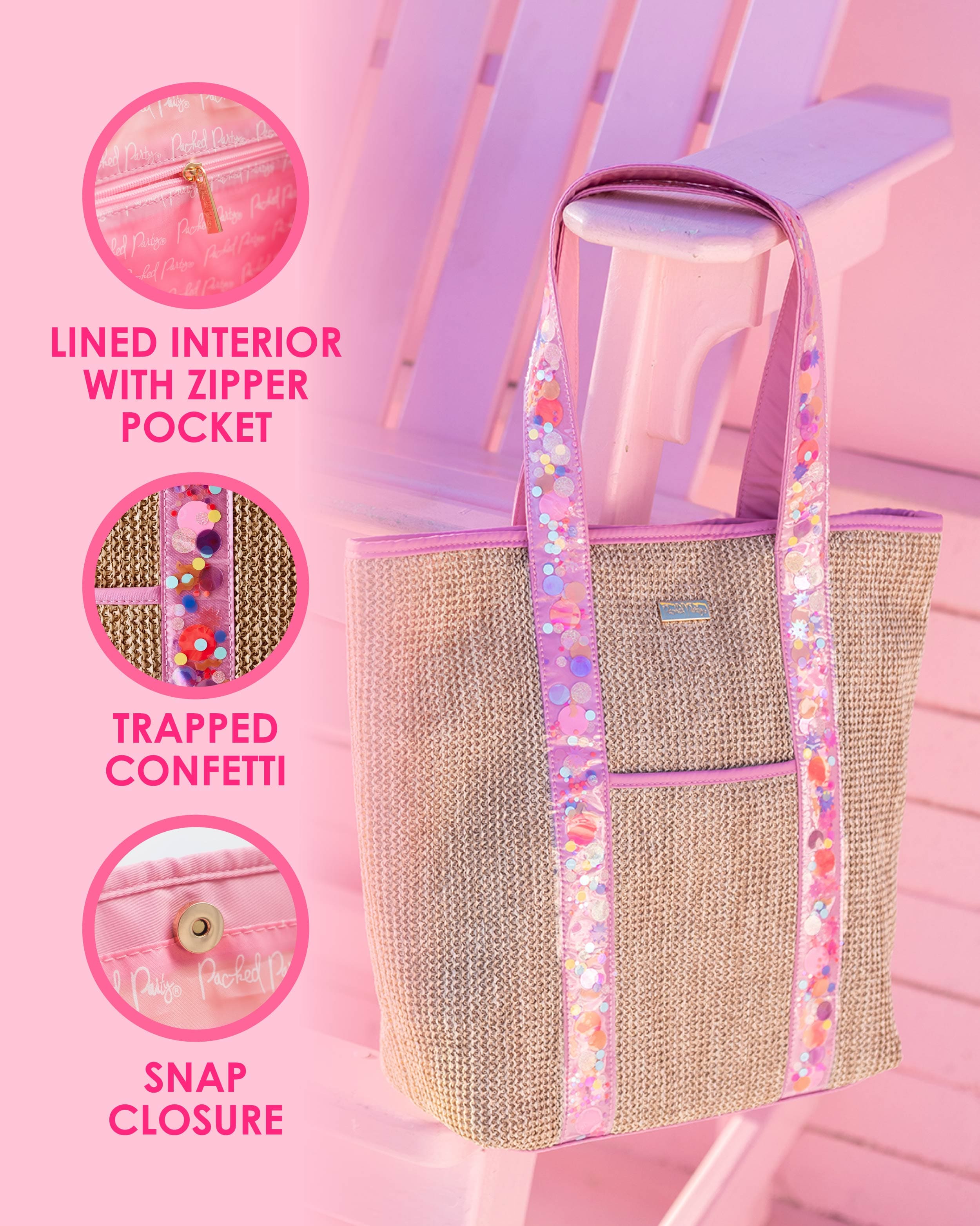 Ratan Woven Confetti Tote Bag