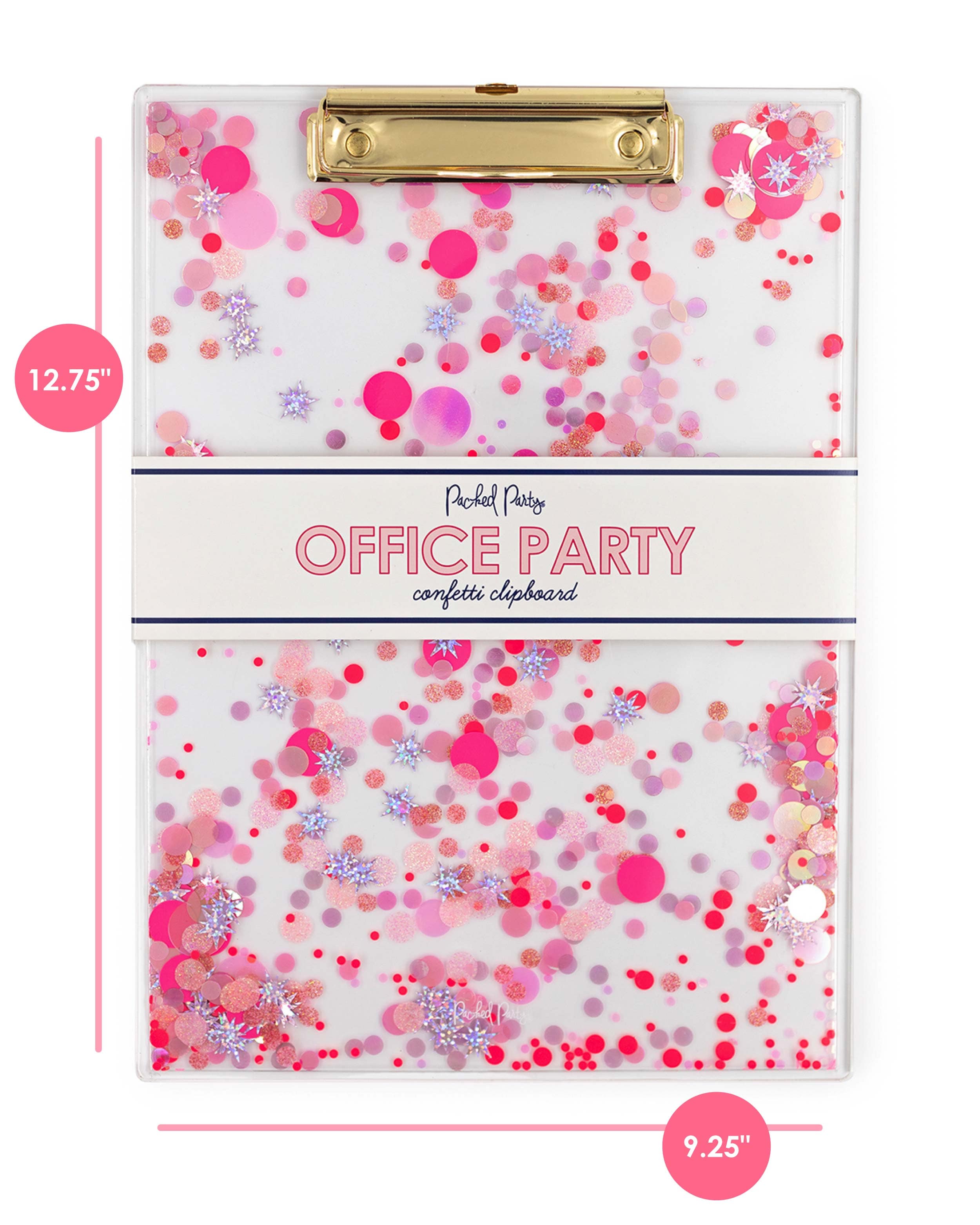 Pink Confetti Acrylic Clipboard