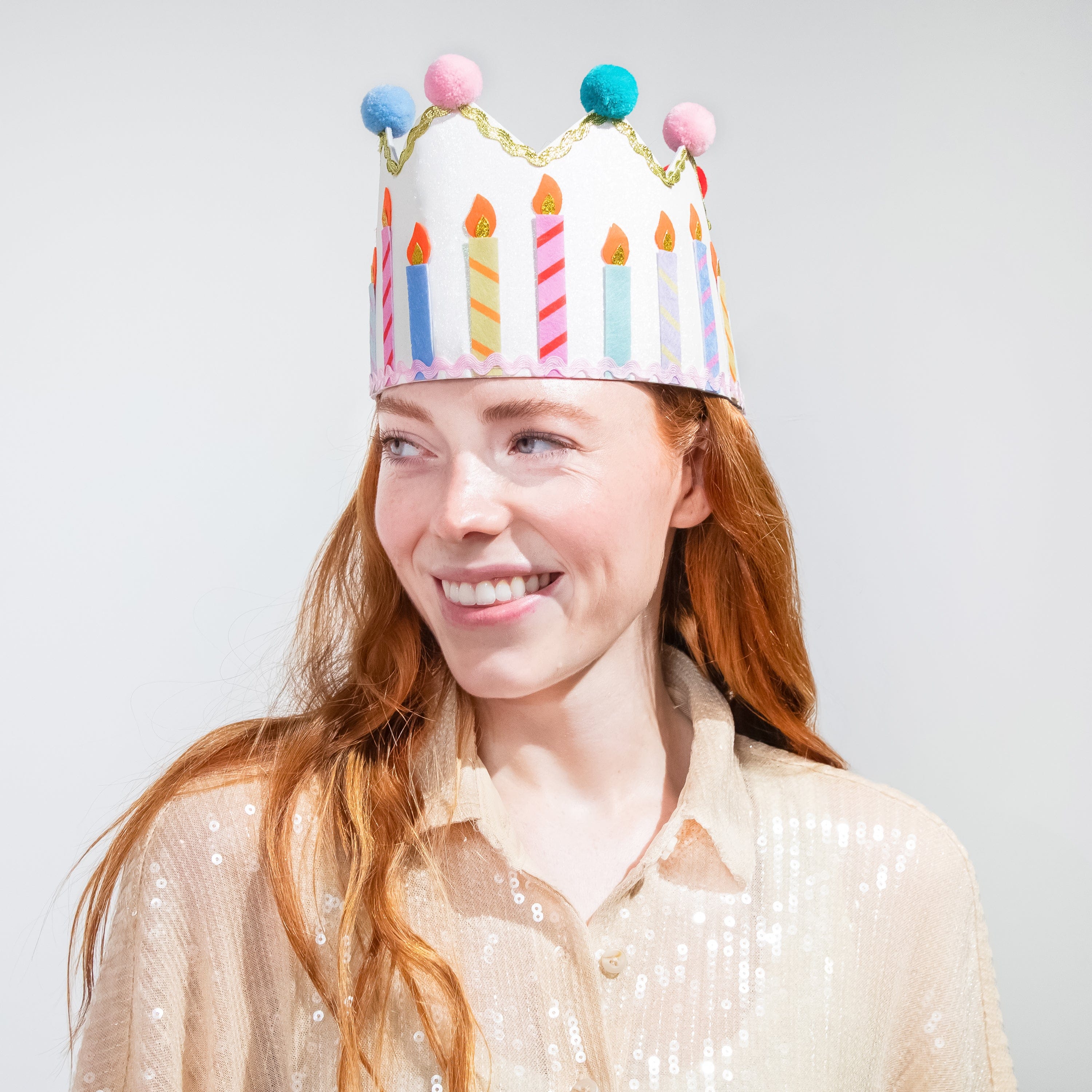 Birthday Wishes Reusable Pom Pom Crown