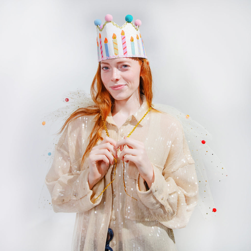 Birthday Wishes Reusable Pom Pom Crown