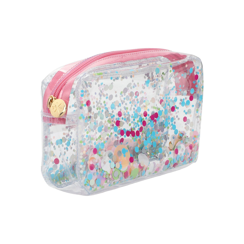Clear Multicolor Confetti Pouch