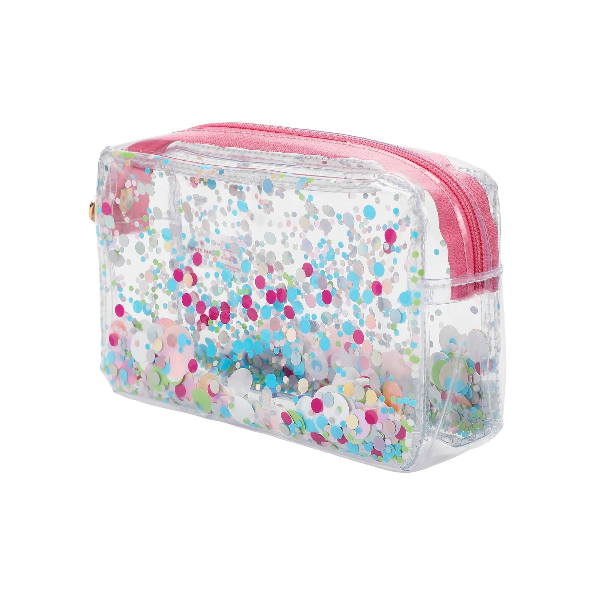 Clear Multicolor Confetti Pouch