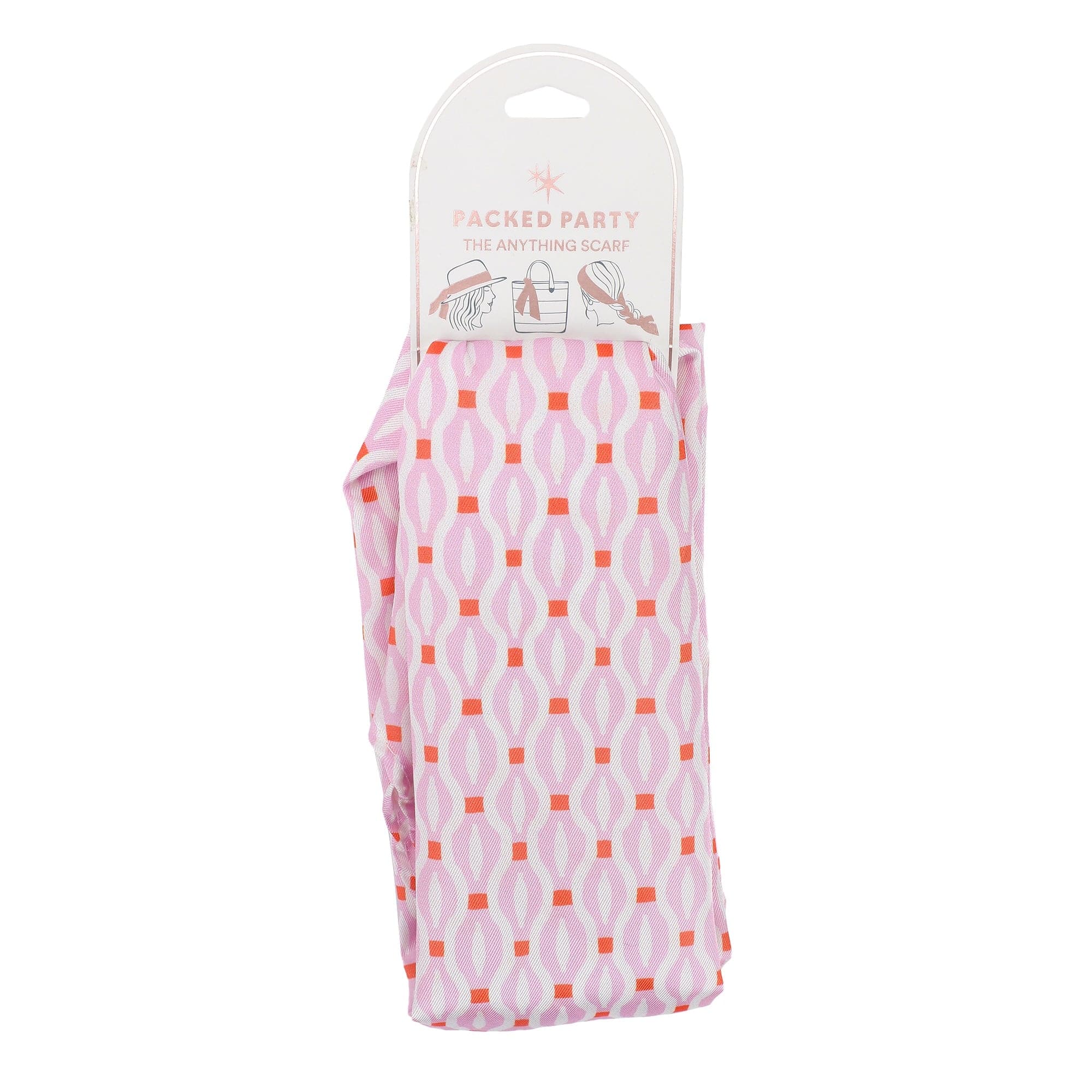 Geo Chic Pink Satin Anything Scarf