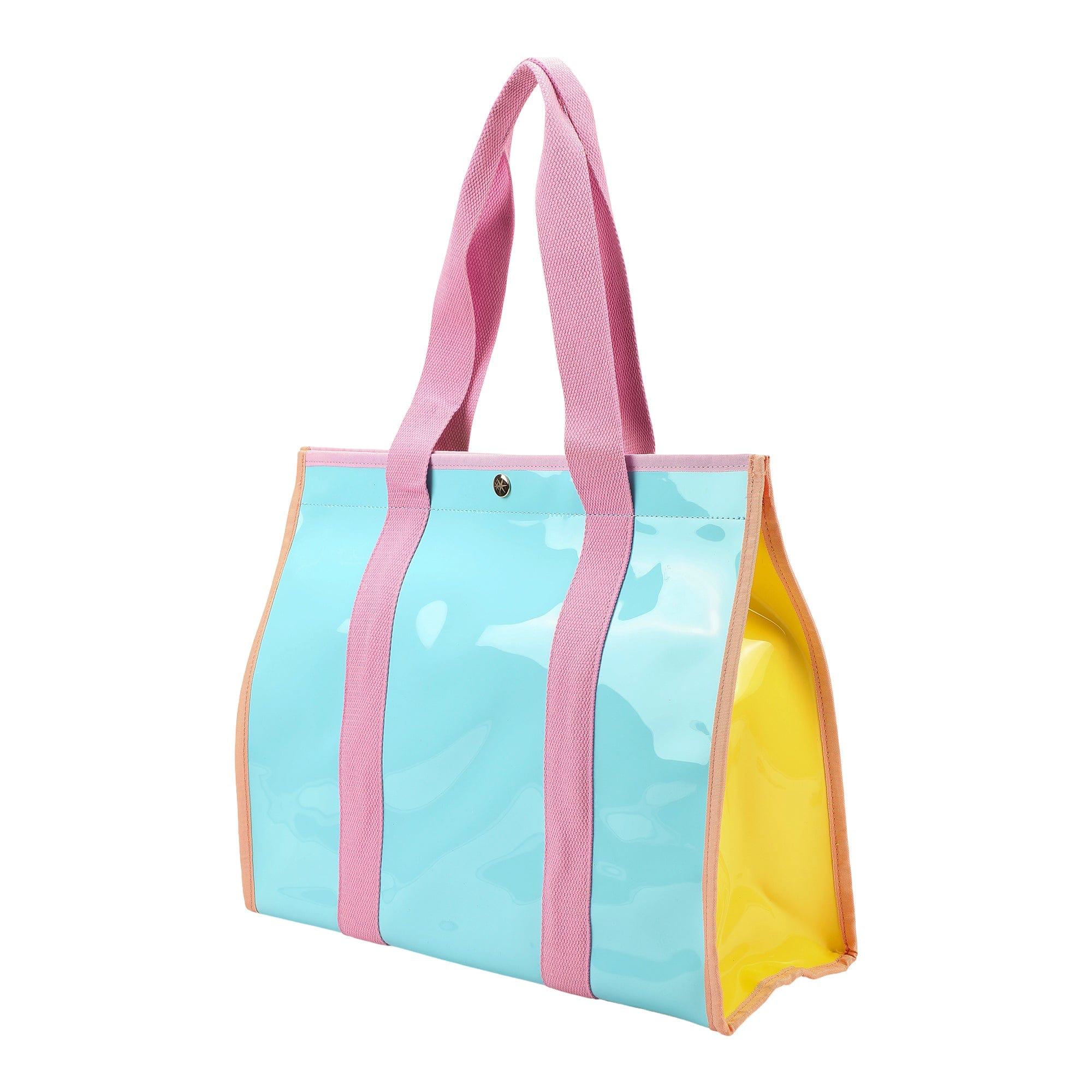 Color Block Vinyl Tote Bag