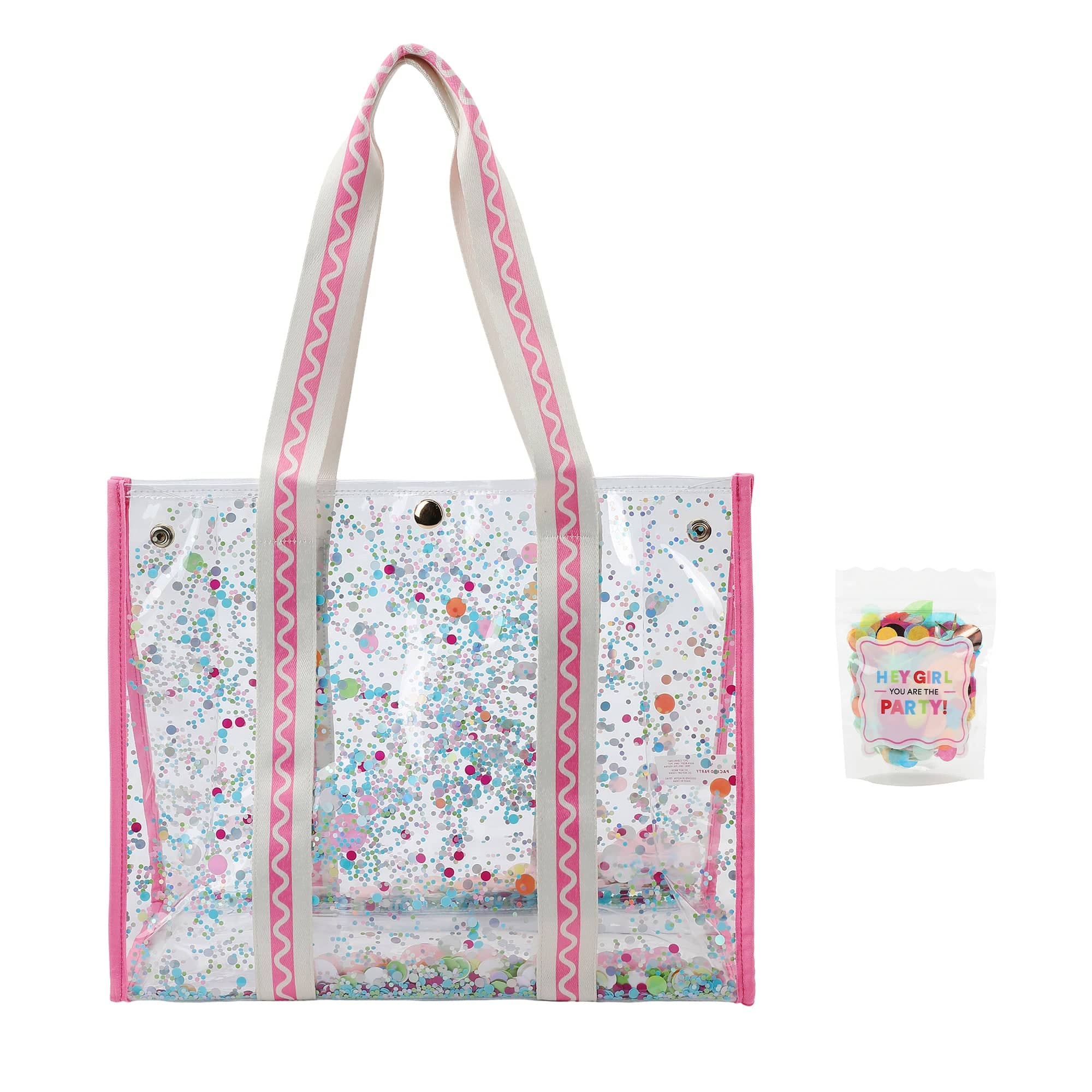 Confetti-filled Clear Vinyl Tote Bag
