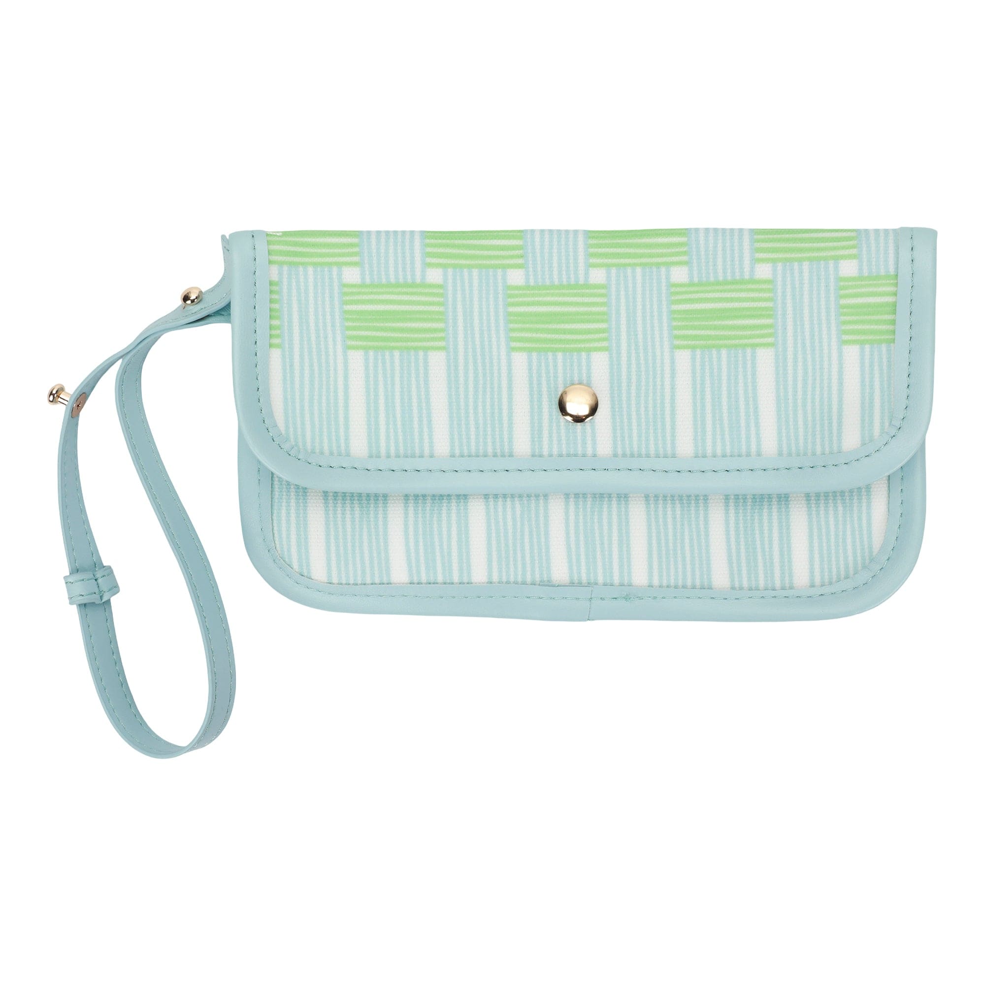 Blue Lattice Oversized Tote with Wallet