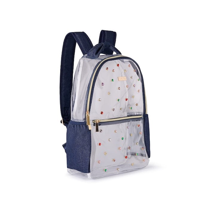 Denim and Gems Clear Backpack