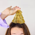 Mini Gold Fringe Party Hats (set of 4)