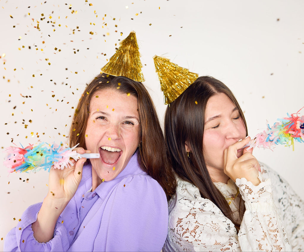Confetti Burst Fringe Party Blowers (6 count)