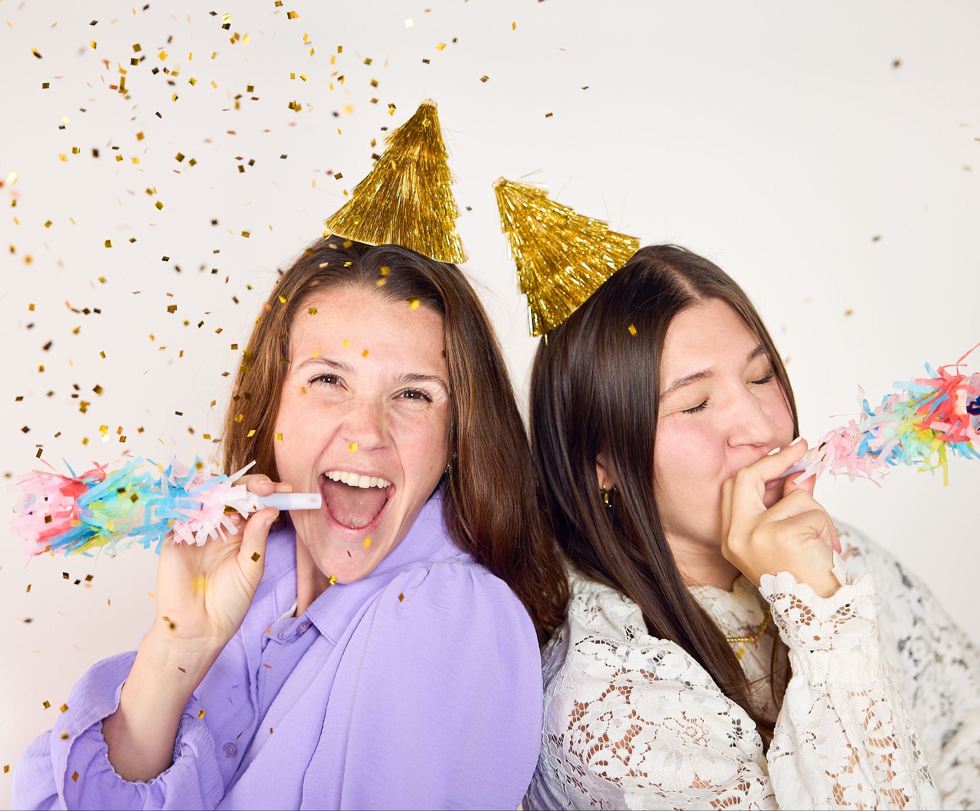 Confetti Burst Fringe Party Blowers (6 count)