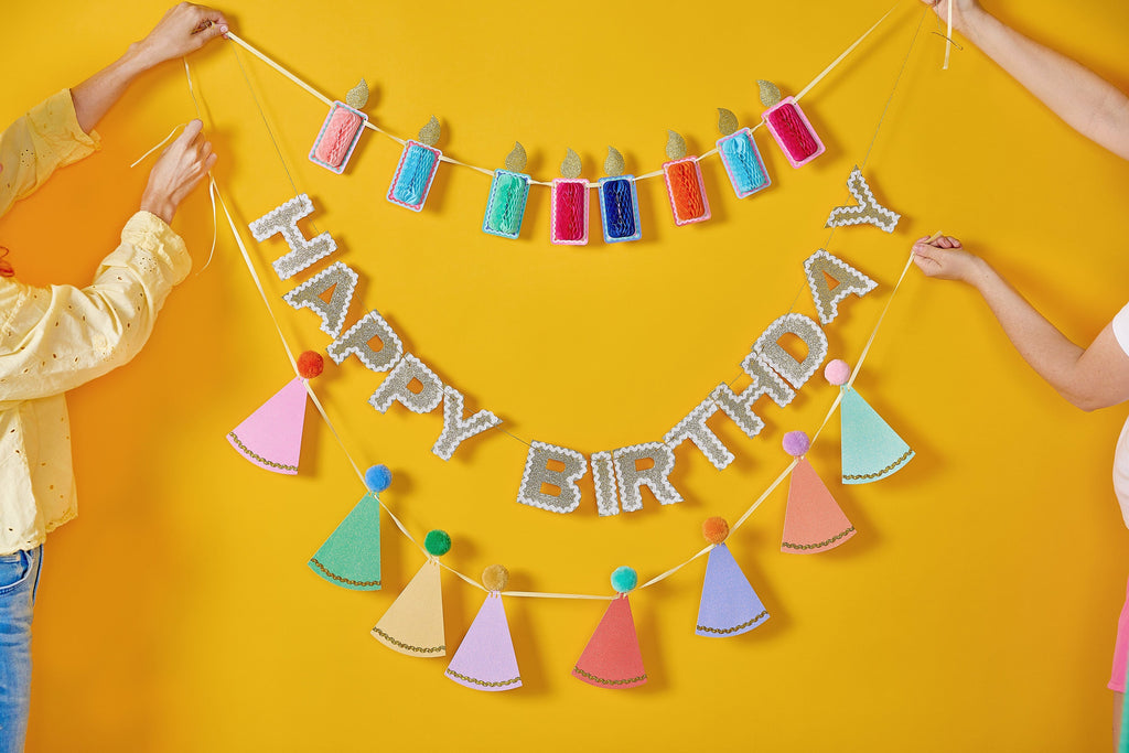Pom Pom Party Hats Reusable Party Garland