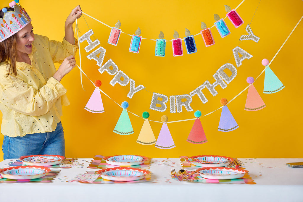 Pom Pom Party Hats Reusable Party Garland