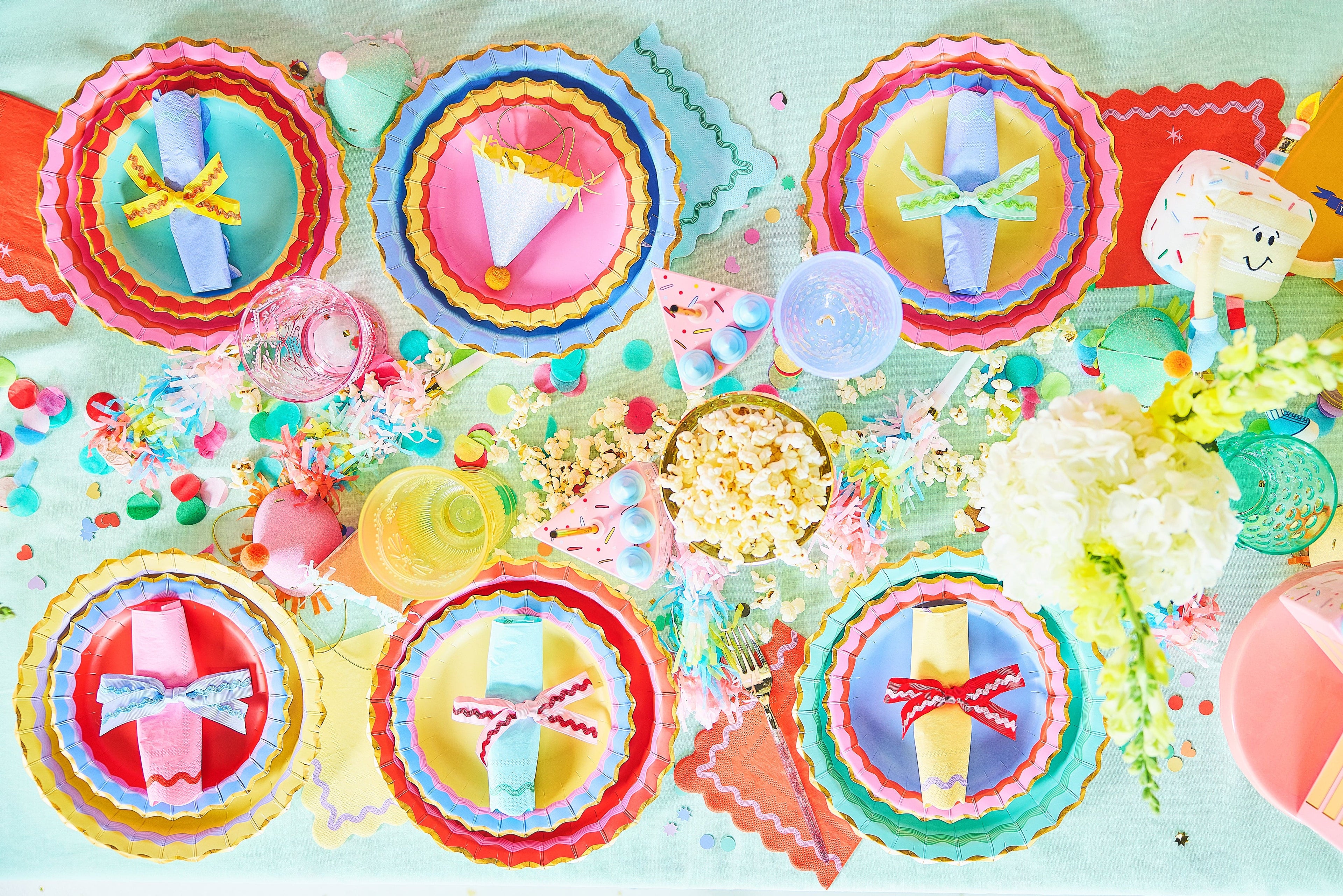 Rainbow Ric Rac Assorted Dessert Plates (10 count)