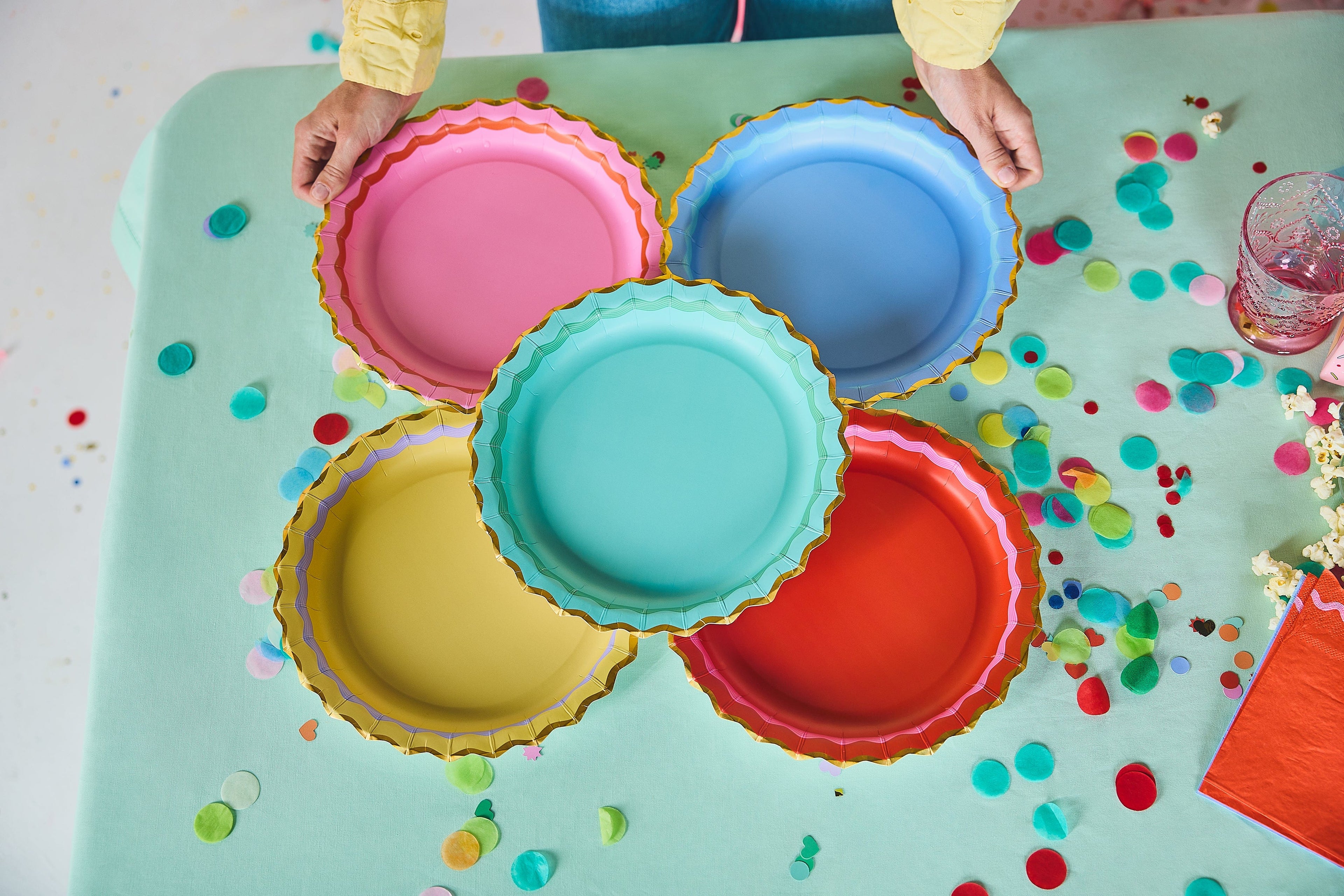 Rainbow Ric Rac Assorted Dinner Plates (10 count)