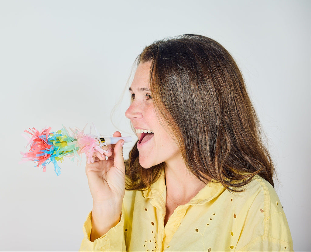 Confetti Burst Fringe Party Blowers (6 count)