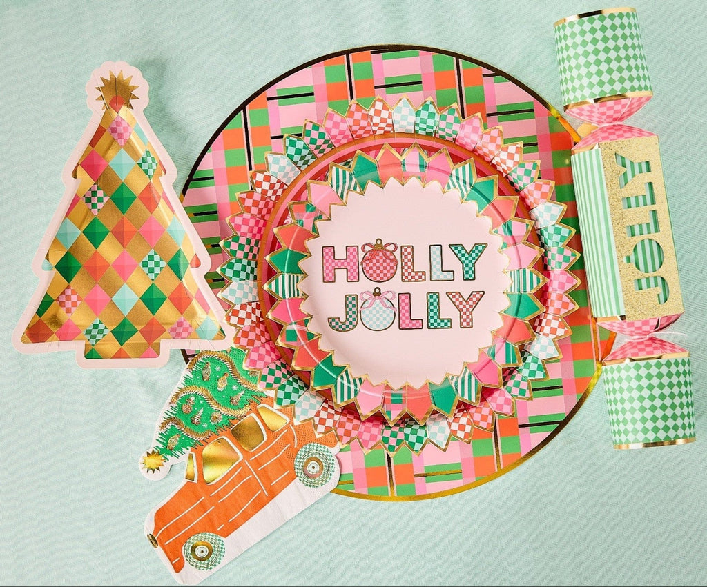 Holly Jolly Christmas Dessert Plates (10 count)