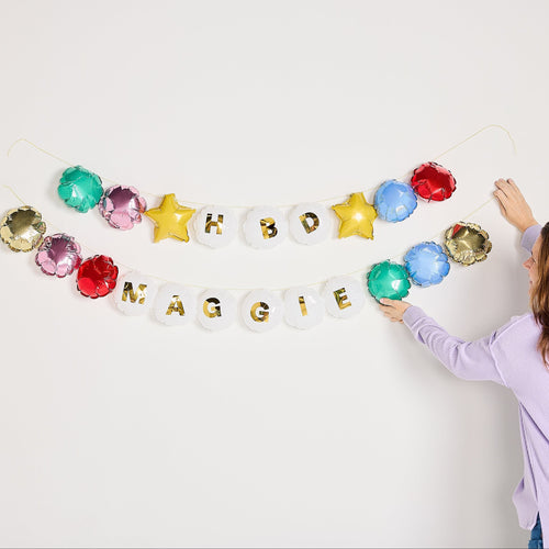 Beaded In Fun Customizable Balloon Garland Banner (60 ct)