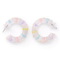 Pastel Confetti Hoop Earrings