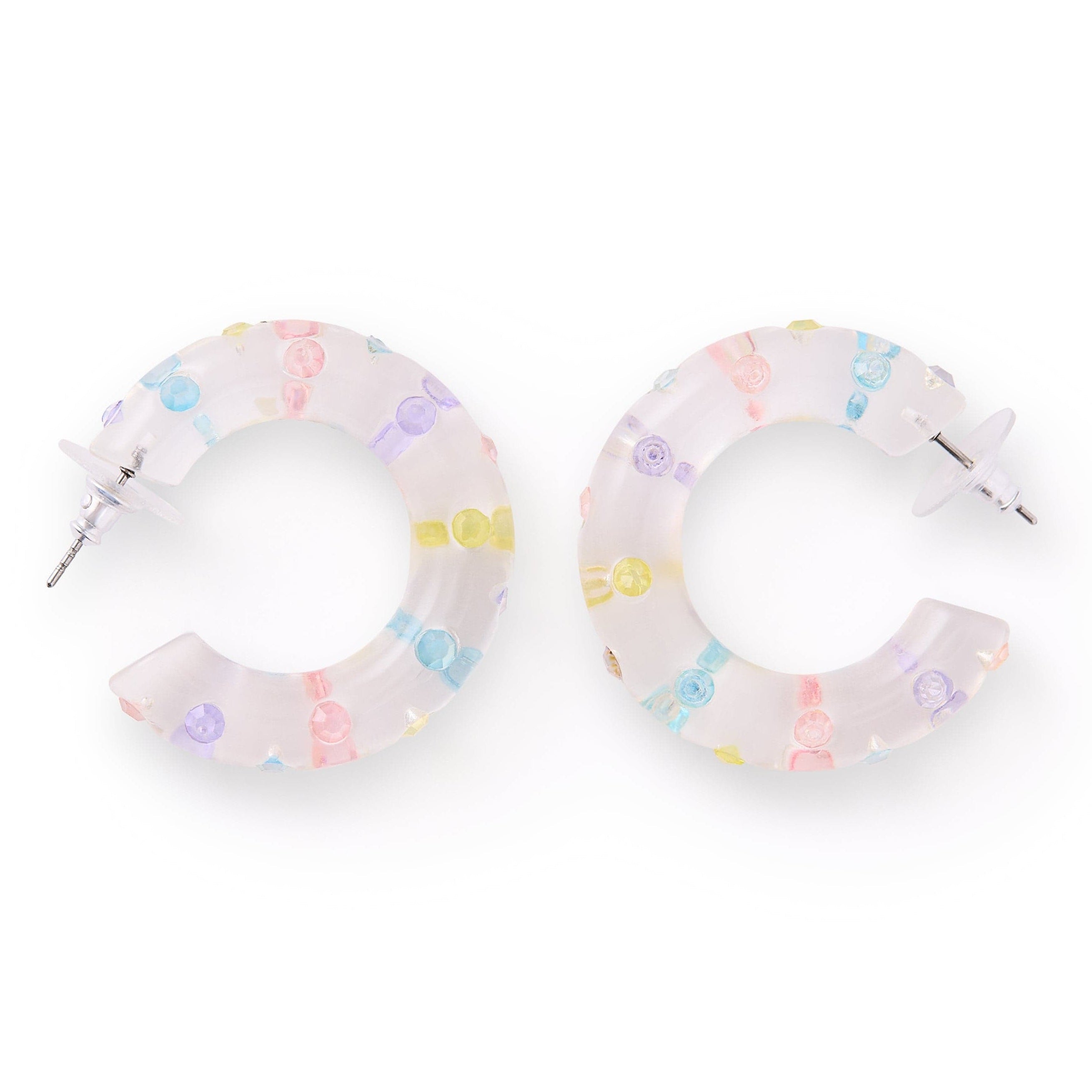 Pastel Confetti Hoop Earrings