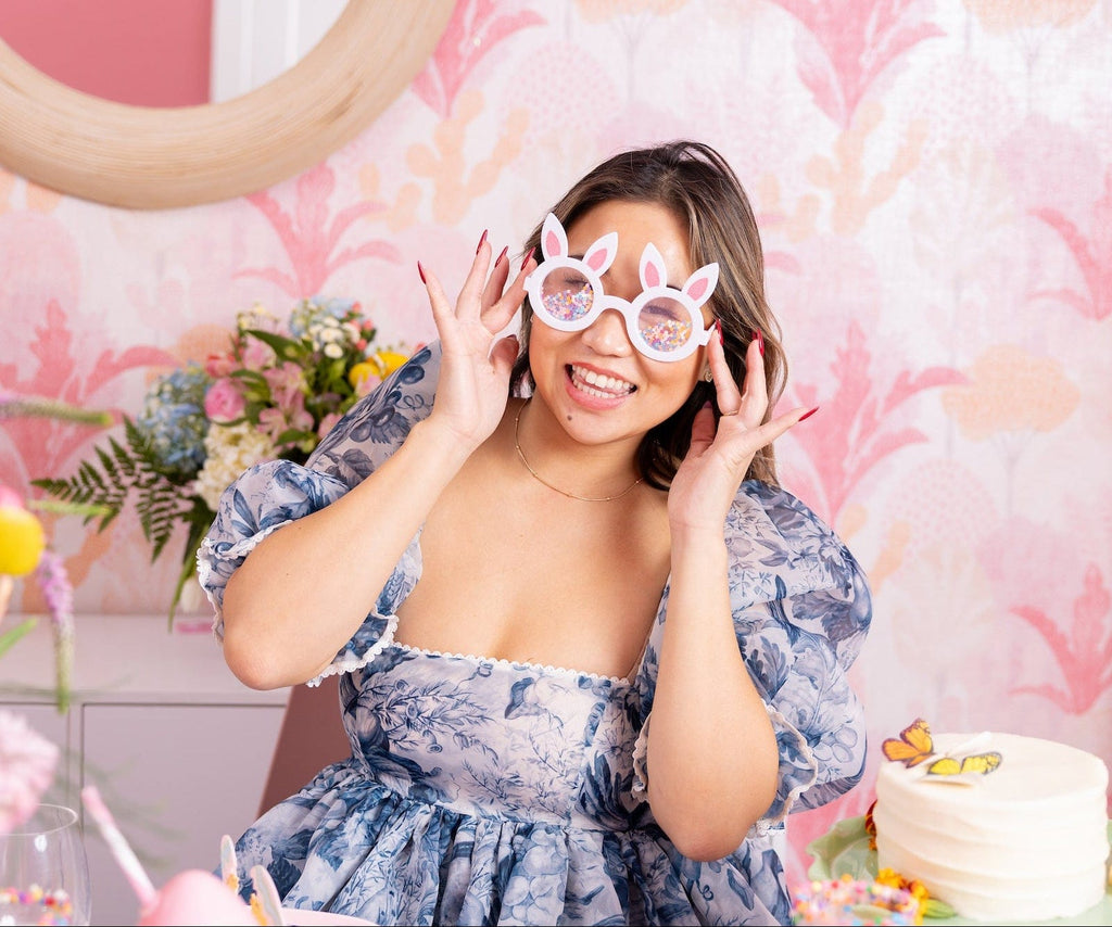 Hop-To-It Confetti Novelty Glasses (Single or Set of 4)