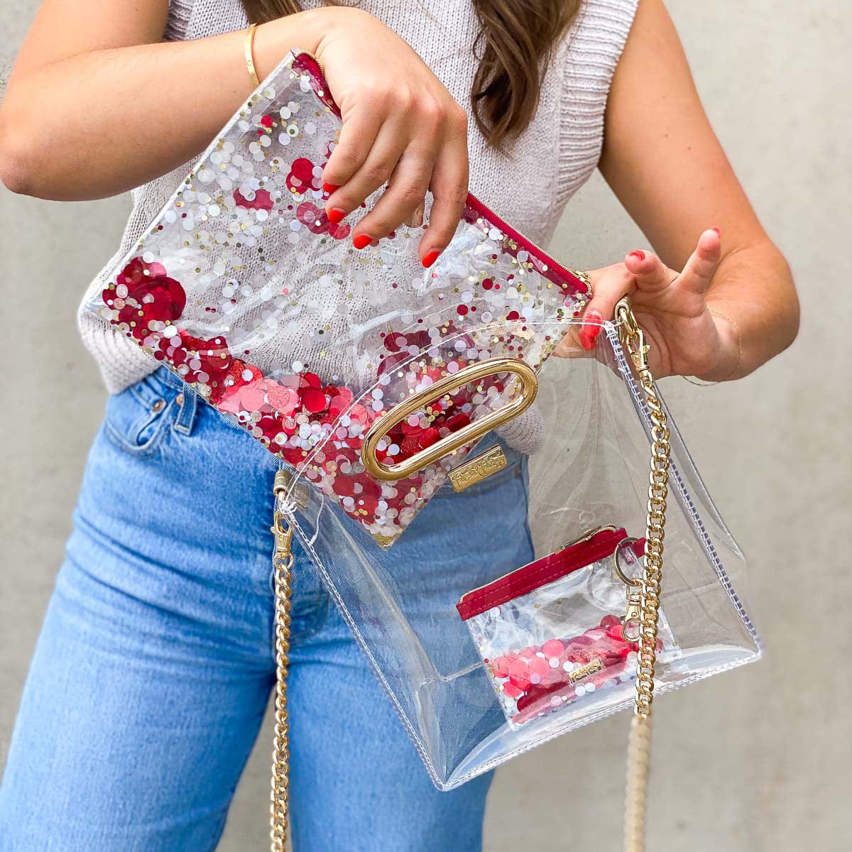 Confetti Everything Pouch & Stadium Bag Set