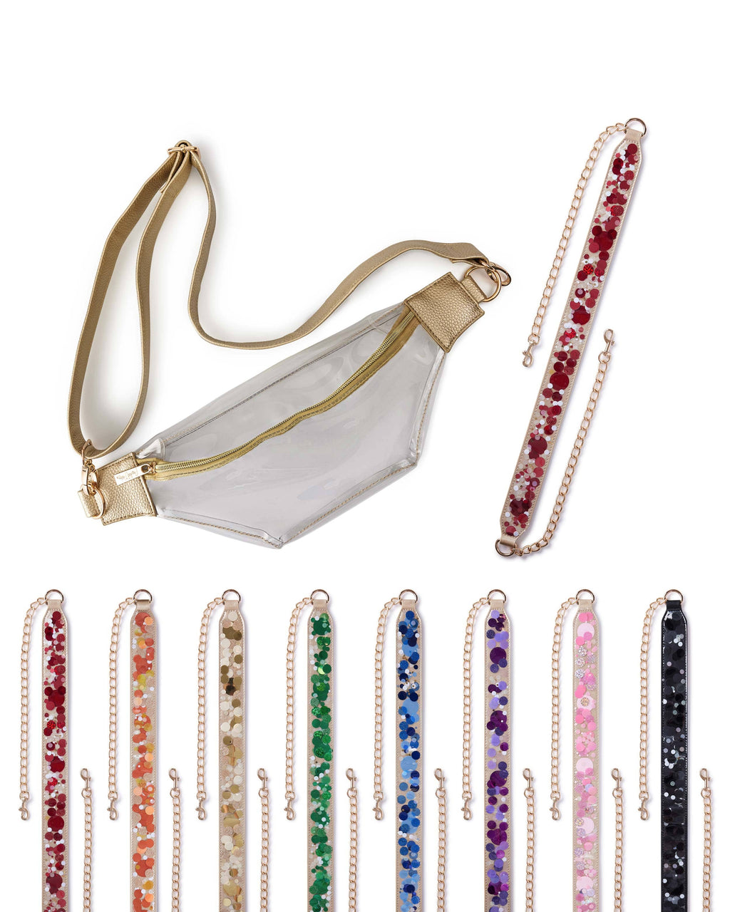 Confetti Strap and Clear Belt Bag Bundle