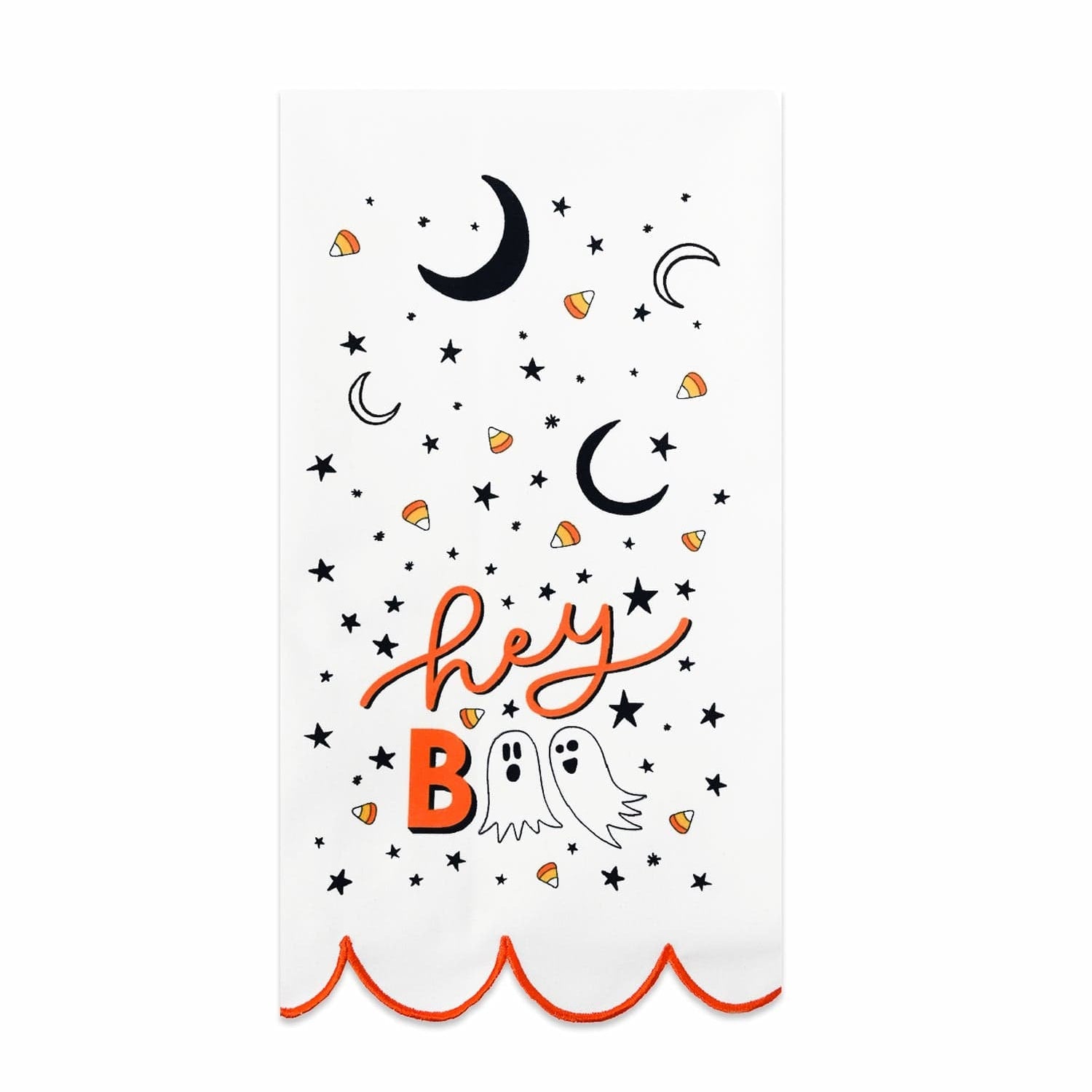 'Hey Boo' Cotton Halloween Tea Towel