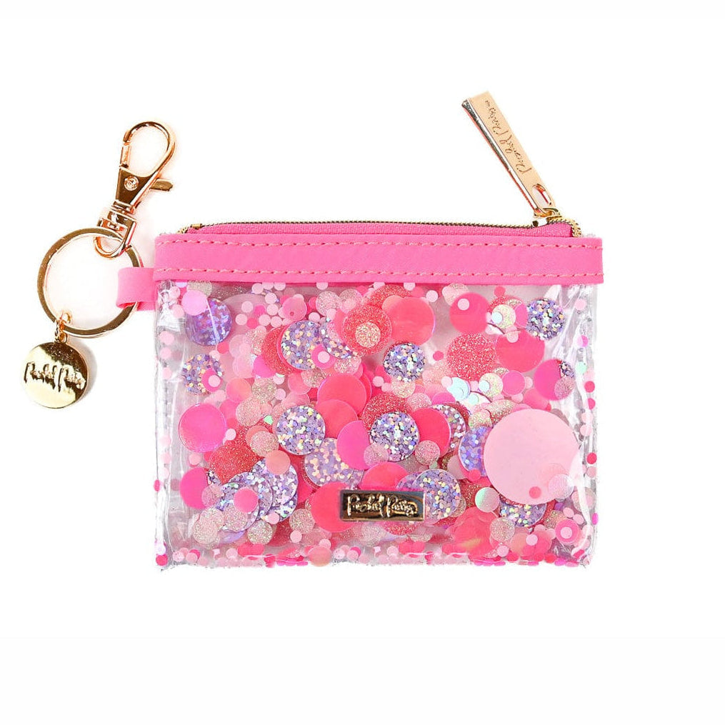 Pink Party Confetti Mini Wallet Keychain