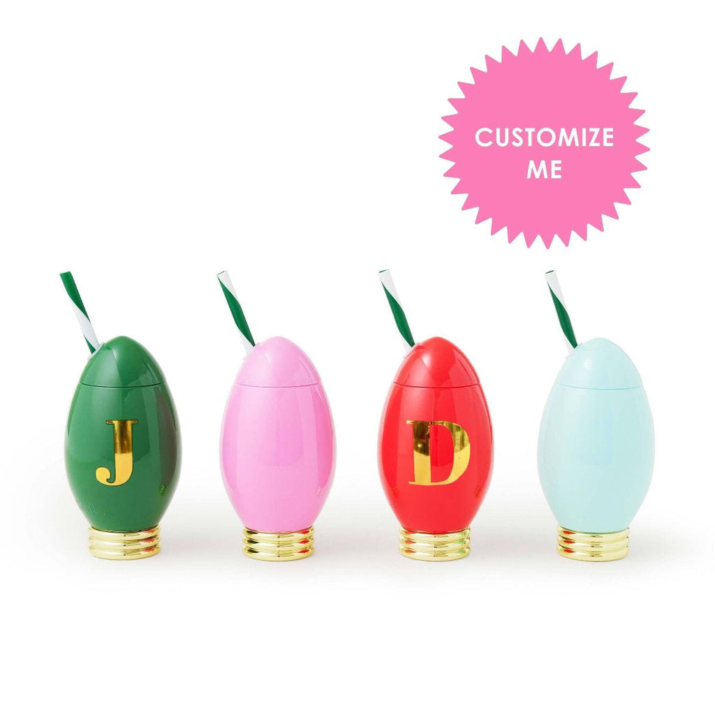 Customizable Holiday Christmas Light Sippers (Set of 4 or Set of 24)
