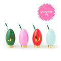 Customizable Holiday Christmas Light Sippers (Set of 4 or Set of 24)