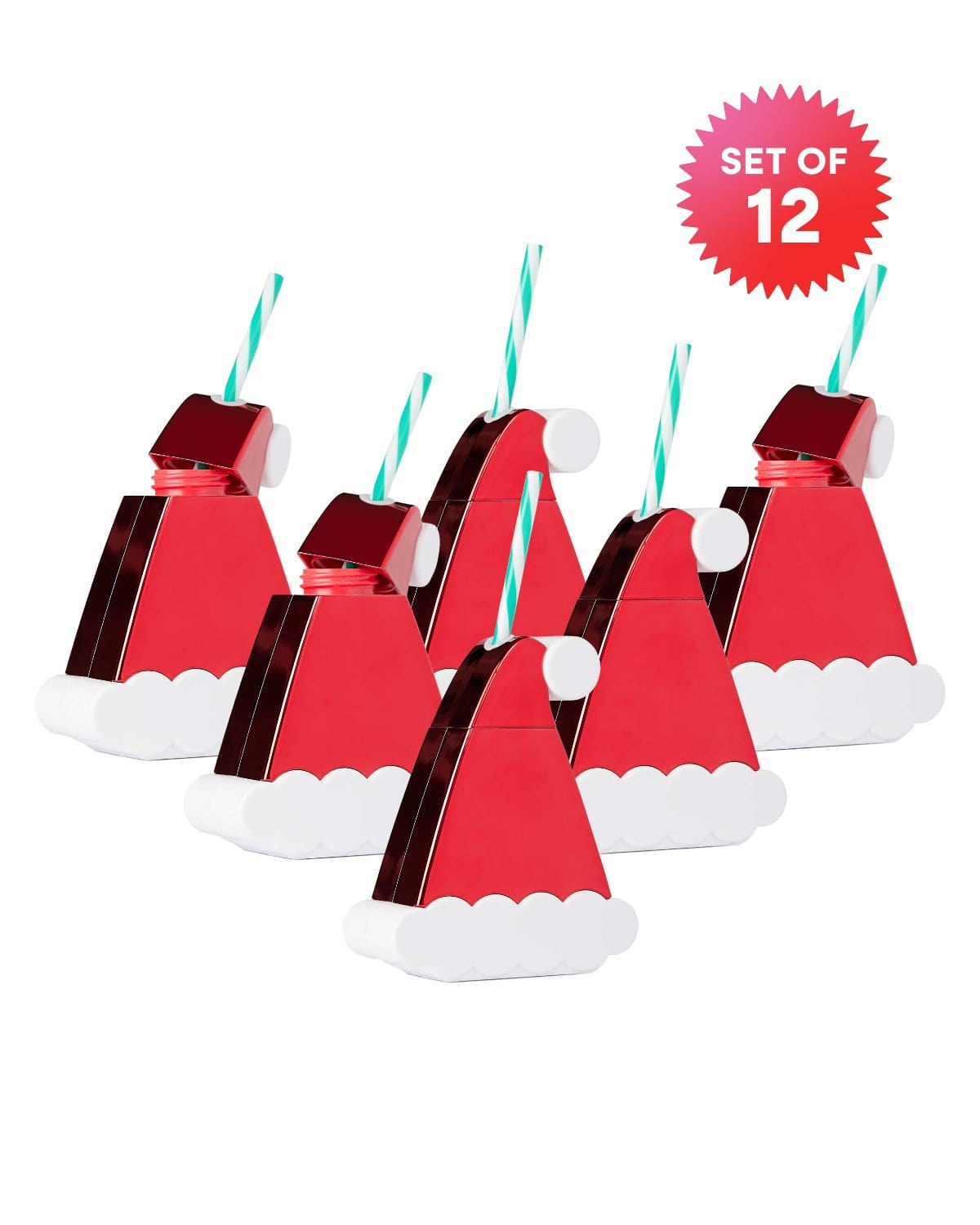 Santa Hat Sipper (set of 1, 6, or 12)