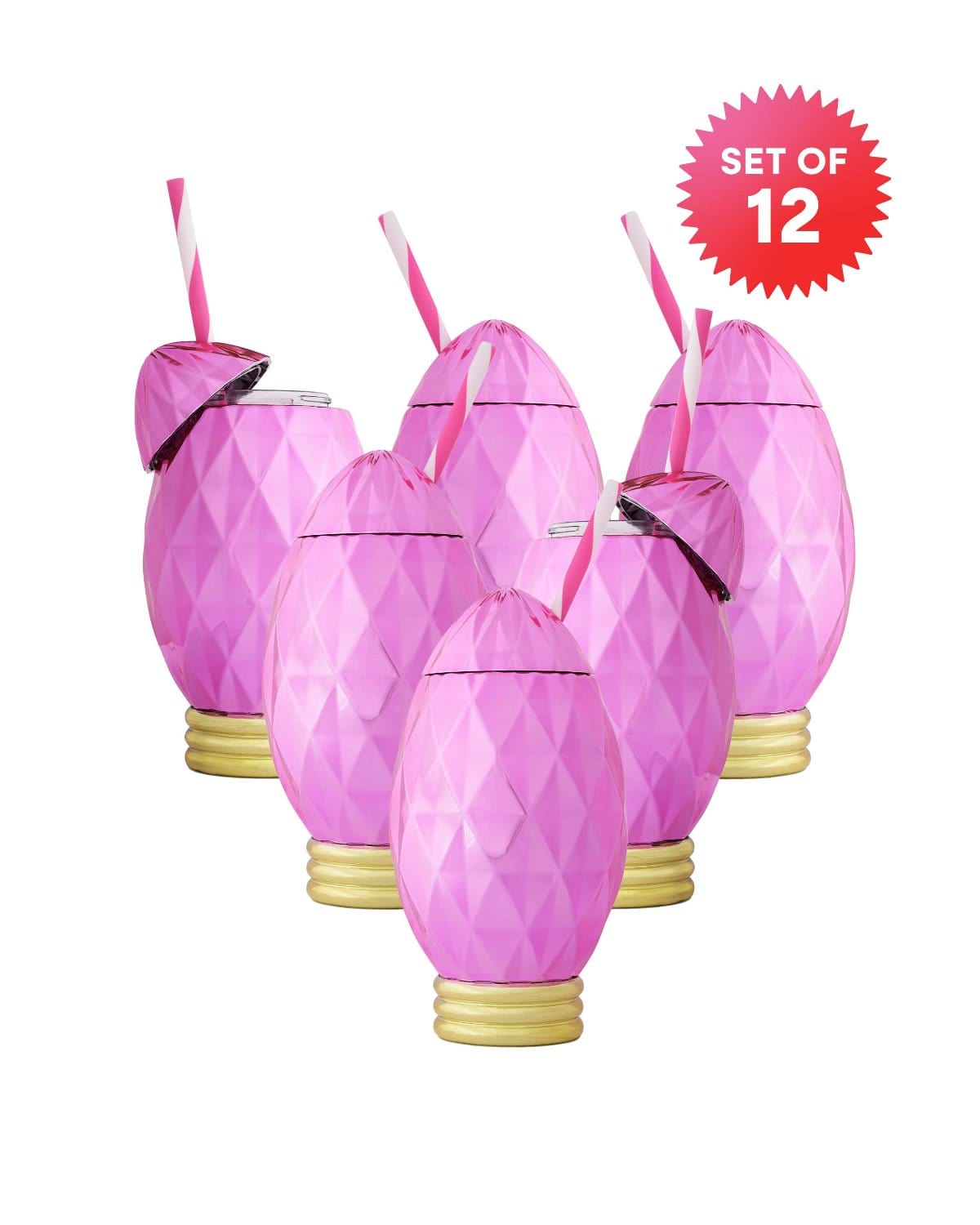 Pink Vintage Christmas Light Sipper