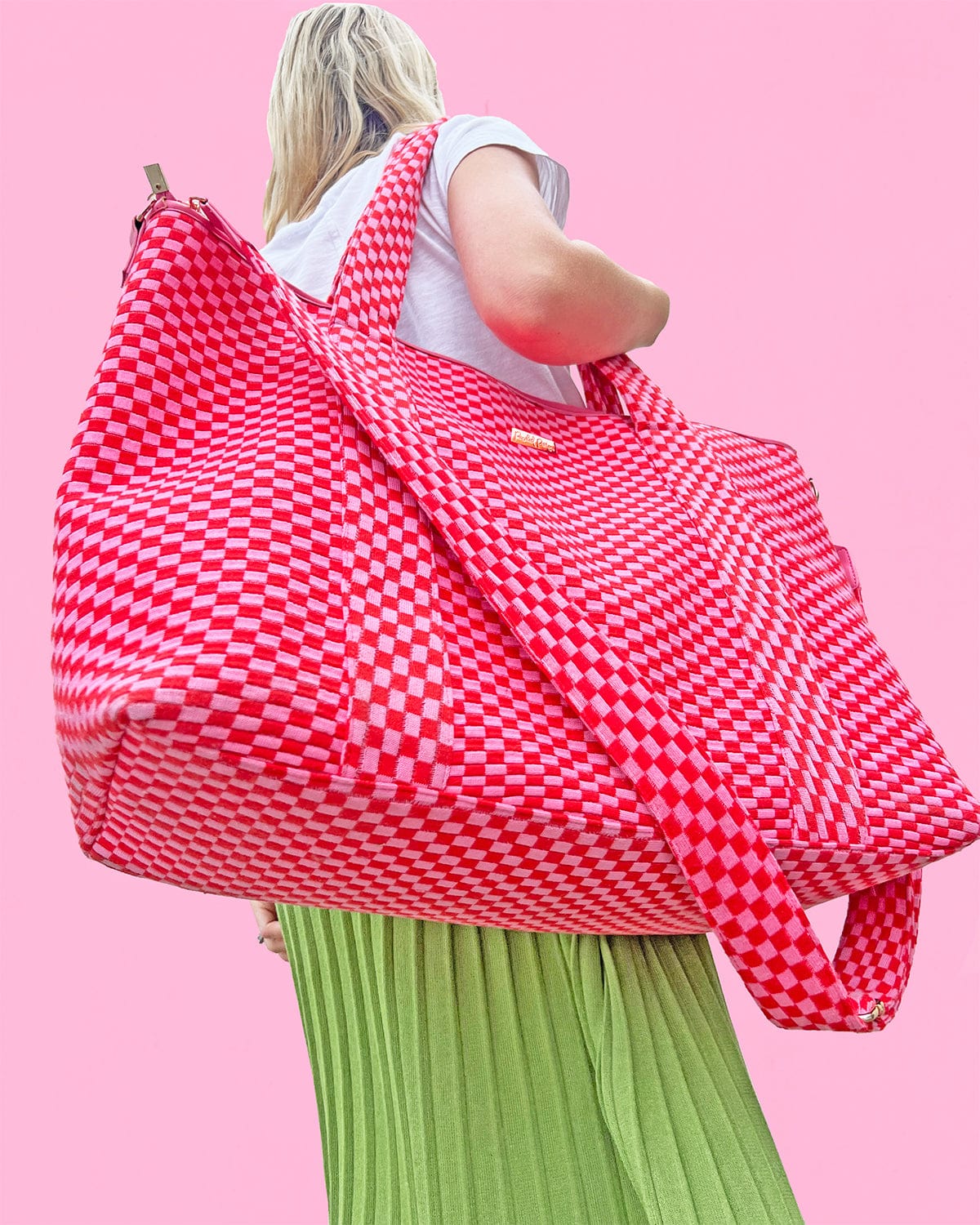 Checkered Weekender Duffel Bag