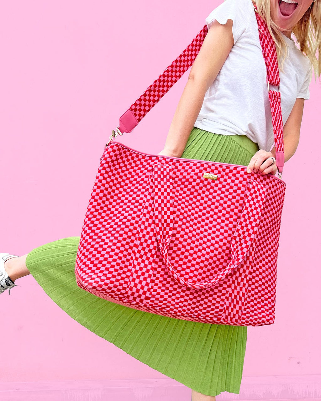 Checkered Weekender Duffel Bag