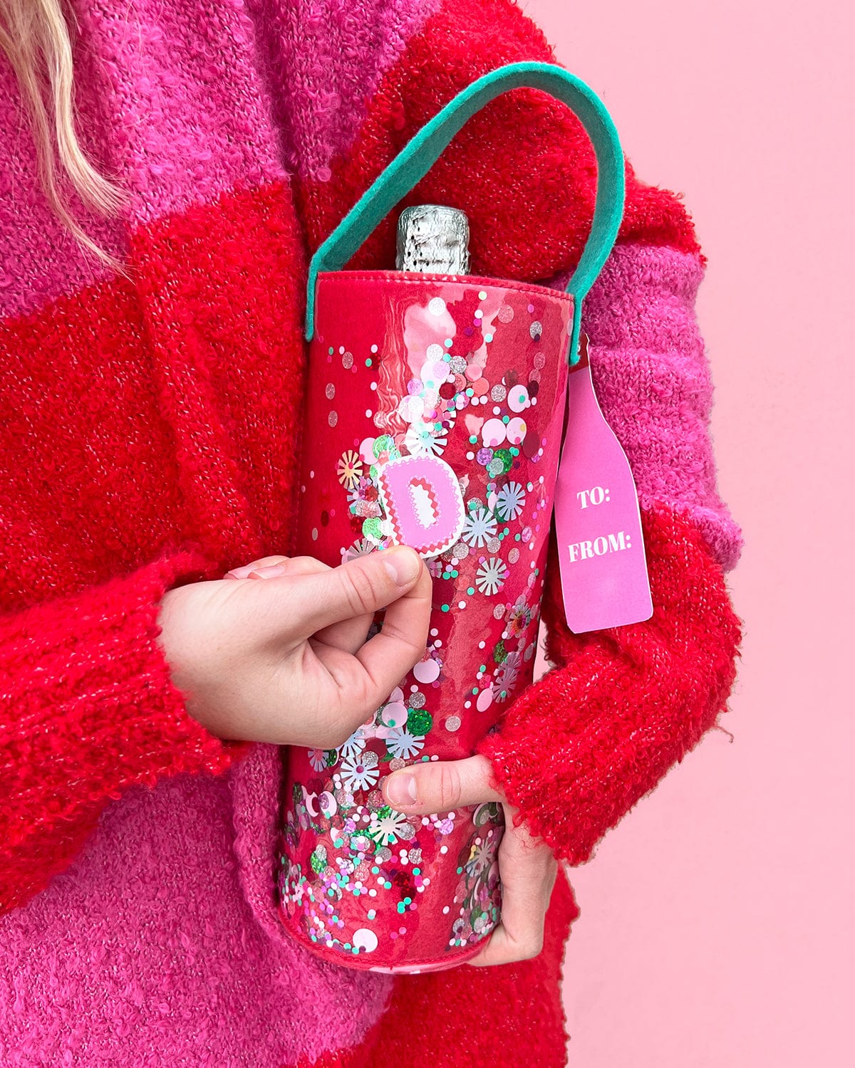 Holiday Spirit Confetti Wine Bag