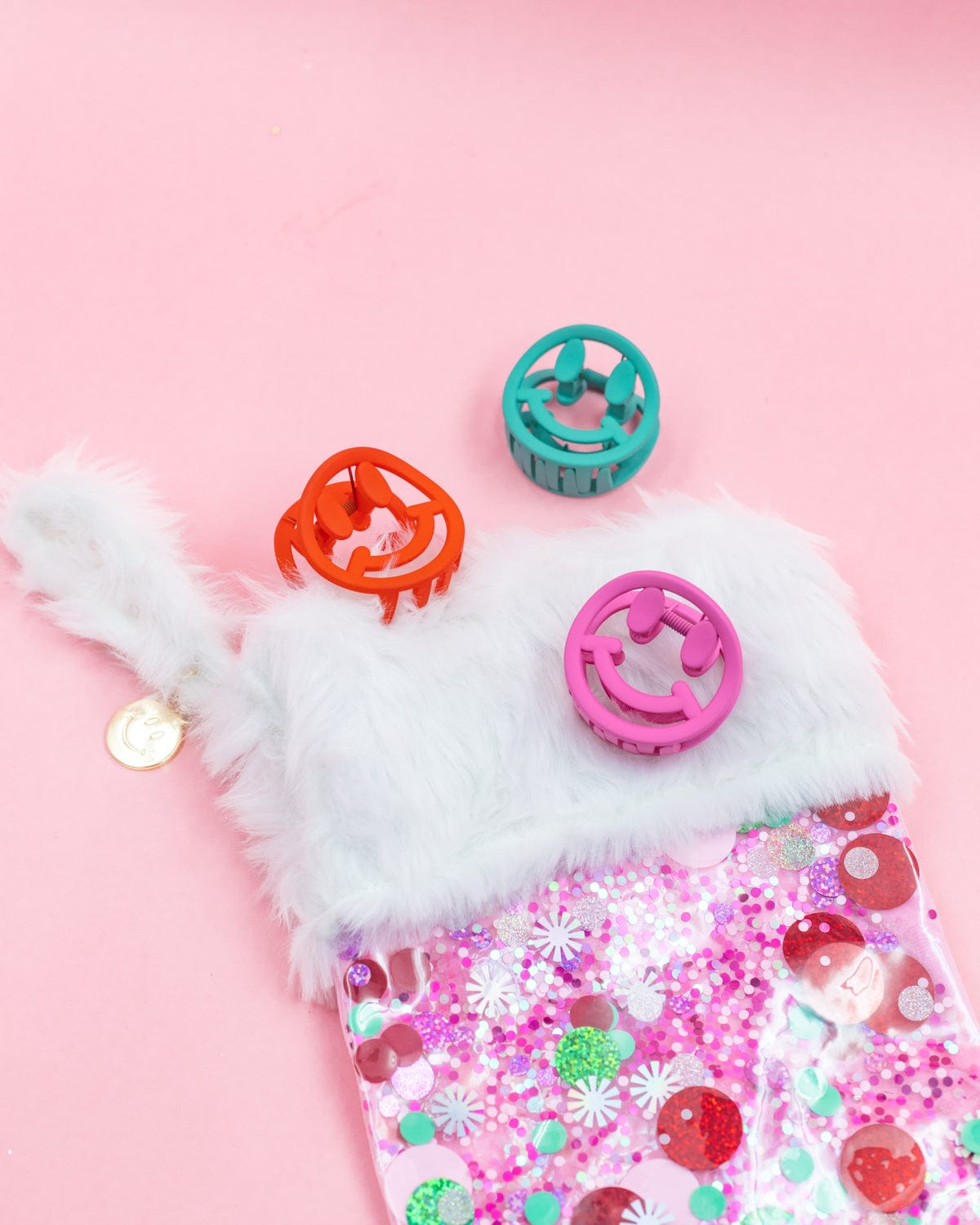 Smiley Hair Claw Clips (set of 3)